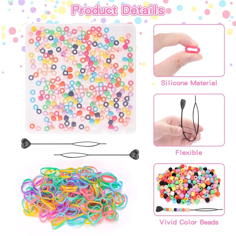 Dalycro 5mm Silicone Hair Beads for Kids Girls Braids 300PCS Washable Hair Beads 10 Colors Perfect for Girls Braids Accessories Decoration Kids Crafts (Small-300P) - Image 3